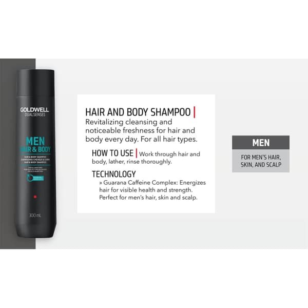 Goldwell Dualsenses Men Hair & Body Shampoo 300ml - Normalt & Glansigt