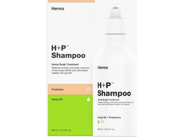 Hermz Shampoo fra H+p-linjen Med tilsetning av hampfrøolje og melkeproteiner