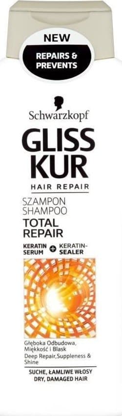 Gliss Kur (DE) Schwarzkopf Gliss-Kur, Total Repair, Shampoo, 250 ml (GERMANY PRODUCT)