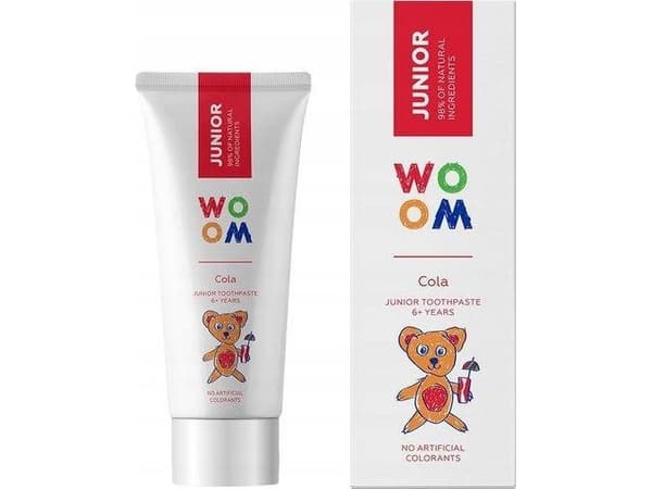 Woom Junior luonnollinen hammastahna lapsille 6+ vuotta Cola 50ml