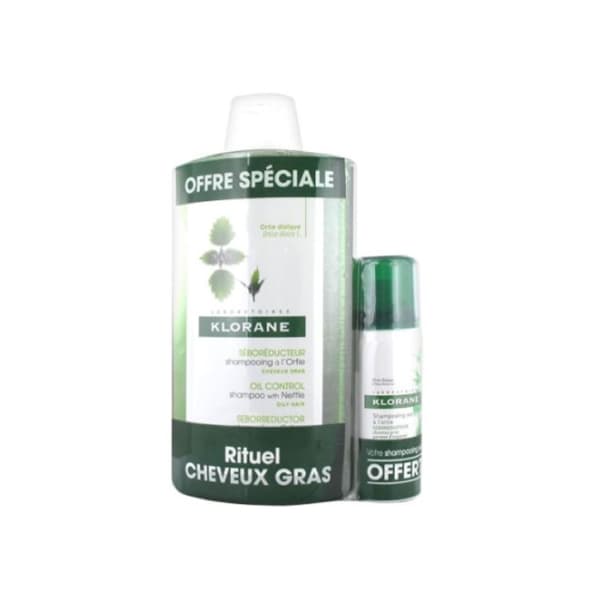Klorane Seborregulating Shampoo Ortiga 400ml dry Shampoo Ortiga 50ml Set 2 Piezas