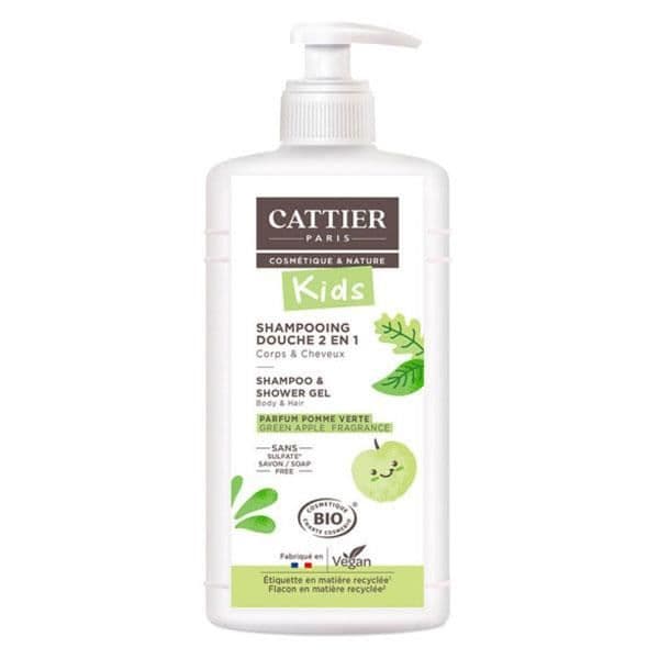 Cattier Kids Shower Shampoo 2 i 1 Organic Green Apple 500ml