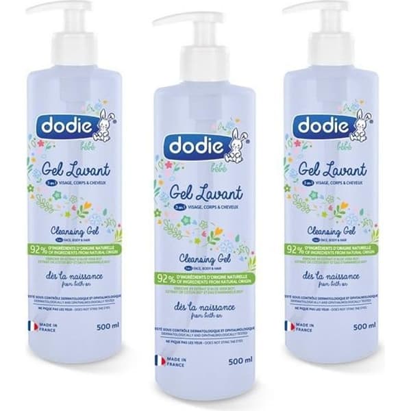 Dodie - Set med 3 3-i-1 rengöringsgeler 500ml