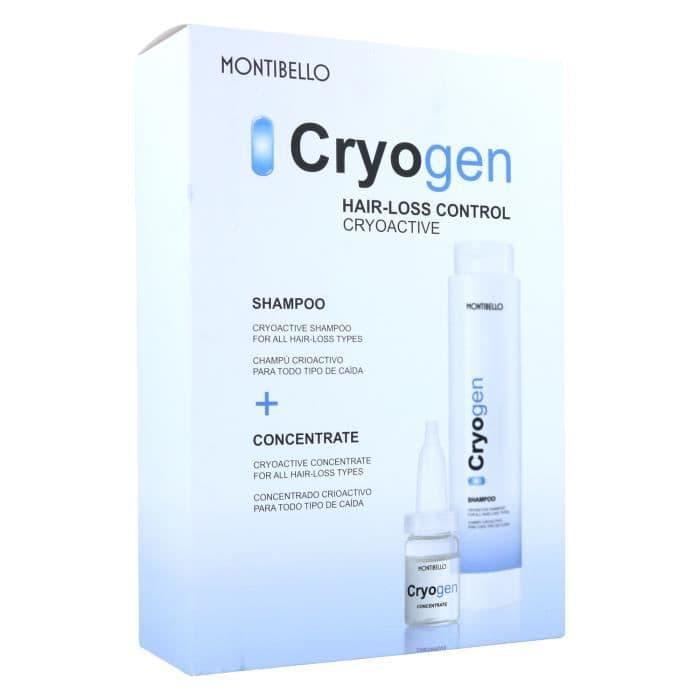 300 ml anti-fall schampo och 10 flaskor med 7 ml kryogent kryoaktivt koncentrat.