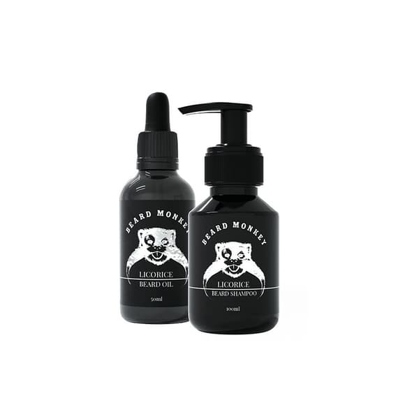 Beard Monkey Beard Monkey Kit Oil 50ml & shampoo 100ml(Licorice) - Schampo
