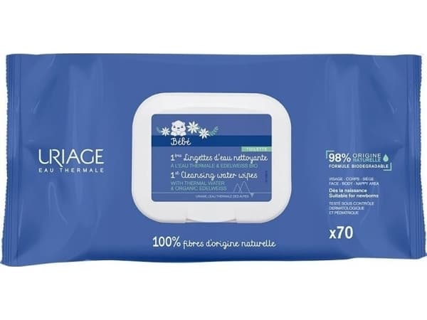 Uriage Bébé 1st Cleansing Water Wipes x70