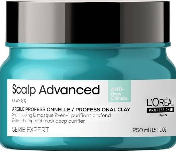 L'OREAL PROFESSIONNEL_Serie Expert Scalp Advanced Professional Clay 2in1 Shampoo &amp; Mask Deep Purifier Clarifying Clay Hair Mask rasvaiselle pääna