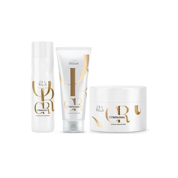 Wella Oil Reflections Shampoo 250ml + Oil Reflections Conditioner 200ml + Oil Reflections Mask 150ml - Skadat & Behandlat