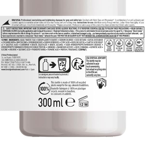 Hårprodukter Set - L'ORÉAL PARIS - L'Oréal Professionnel - Champú Neutralizador Silver Serie Expert 300 ml