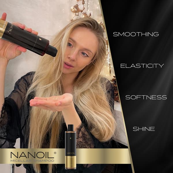 Micellar Shampoo Med Flydende Silke Nanoil Liquid Silk Micellar Shampoo 300 ml - Konstant glans, glathed og blødhed og forhindrer også krus