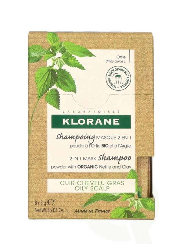 Klorane Nettle & Glay Powder Shampoo Mask 24 g 8 Pieces
