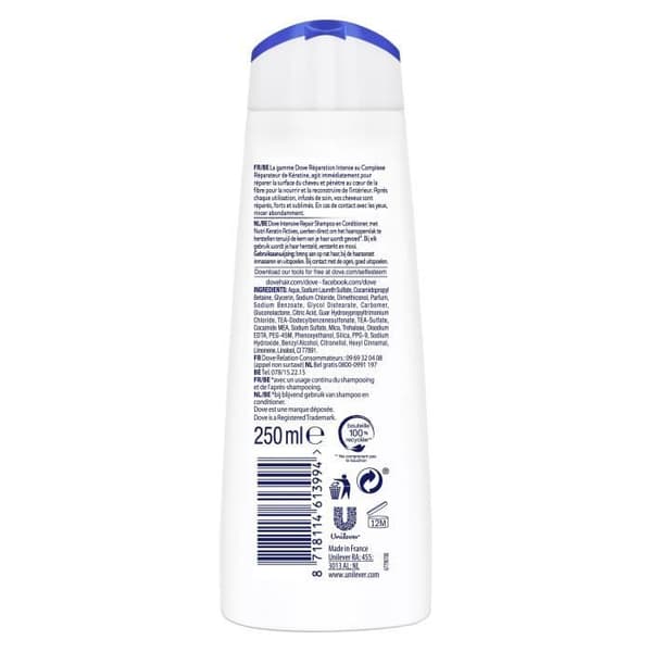 DOVE Set med 6 intensiva reparationsschampon - 250 ml