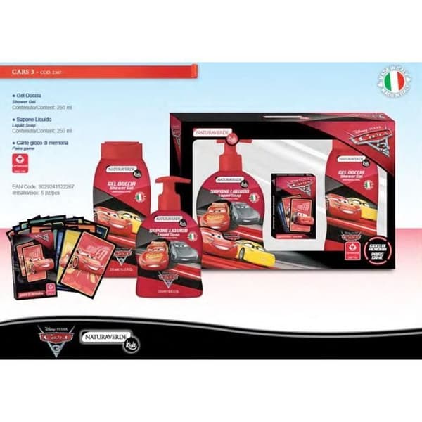 NATURAVERDE Presentset 3 bilar "Disney Cars"