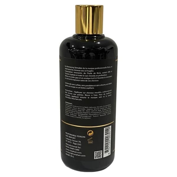 Ricinolja schampo, vitlök och sesamextrakt - Stimuleringsintervall - NOÏA HÅR - 500 ml