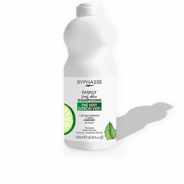 Puhdistava shampoo Byphasse Family Fresh Delice Lime väri Rasvaiset hiukset Vihreä tee (750 ml)