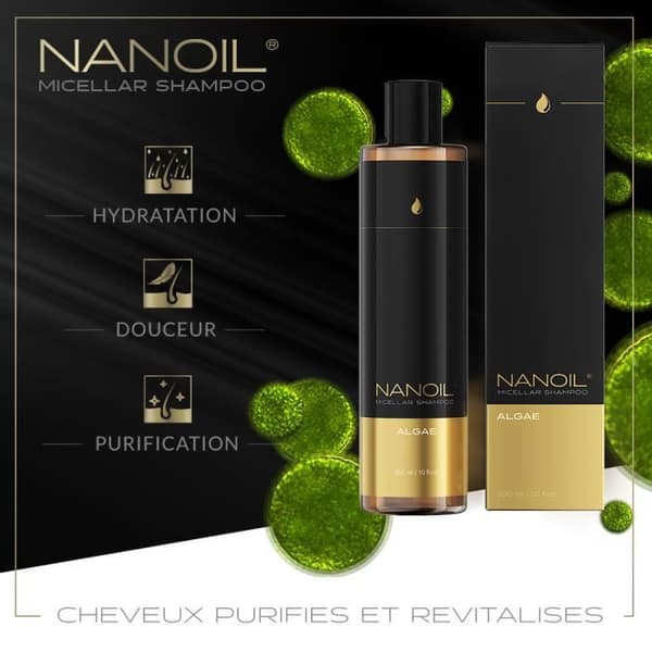Micellärt schampo med alger Nanoil Alger Micellärt schampo 300ml - Intensiv renande behandling, stärkande effekt