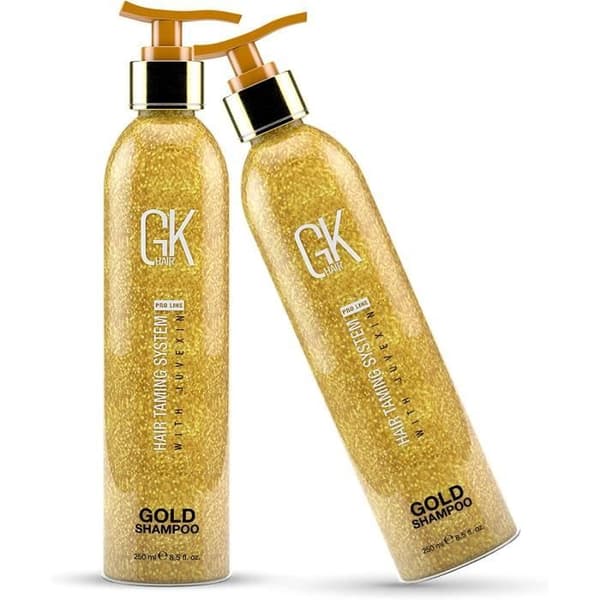 GK HAIR Global Keratin Gold Shampoo (8.5 Fl Oz/250ml) Hårfuktighetsgivande glans och skydd med arganolja, sheasmör