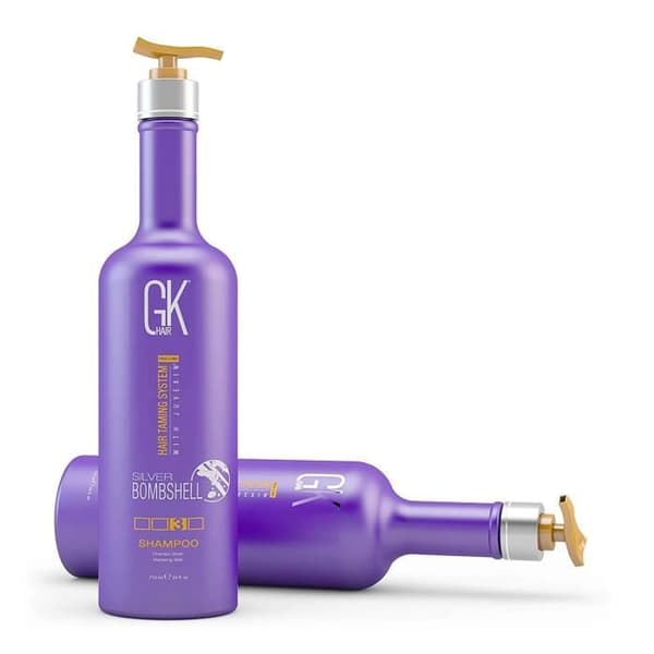 Mondial Keratin GKhair Silver Bombshell 710ml - Lila Brassy Shampoo / Toner för Blont och Grått Hår Tar bort Brassy Gula Toner