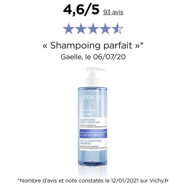 Vichy Dercos Mild Fortifying Mineral Shampoo 400ml