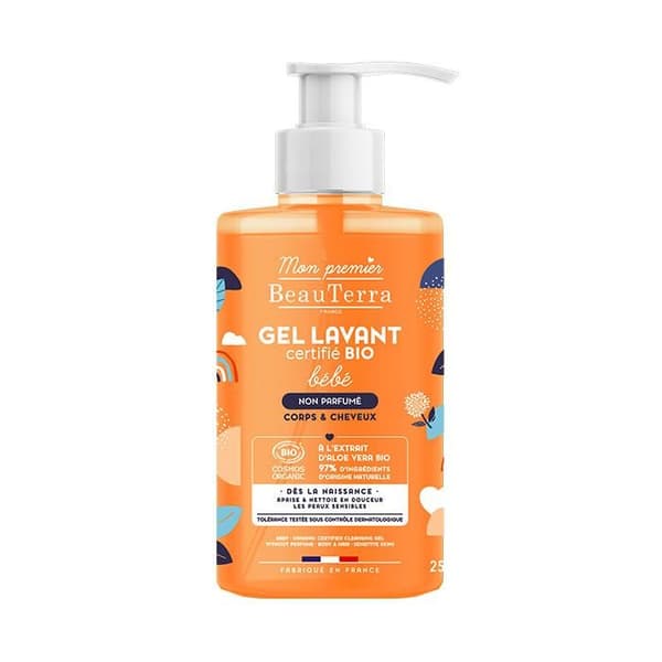 Gel Dusch Baby - Beauterra - 750ml - Utan Parfym - Ekologisk Aloe Vera - Känslig Hy