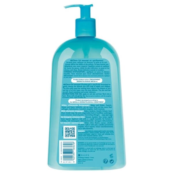 Mild Cleansing Foaming Gel - Bioderma - ABCDerm - 1L - Hypoallergenisk - Baby Barn