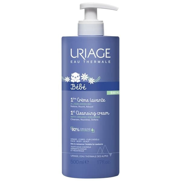 Rengöringskräm - Uriage - 1:a - 500ml - Återfuktande - Närande - Utan parabener