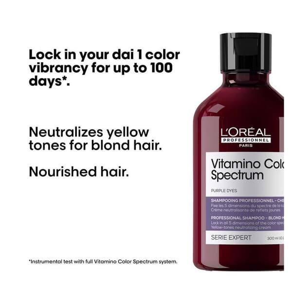L'Oréal Professionnel Vitamino Color Spectrum Purple Shampoo 300ml - Blont & Silver