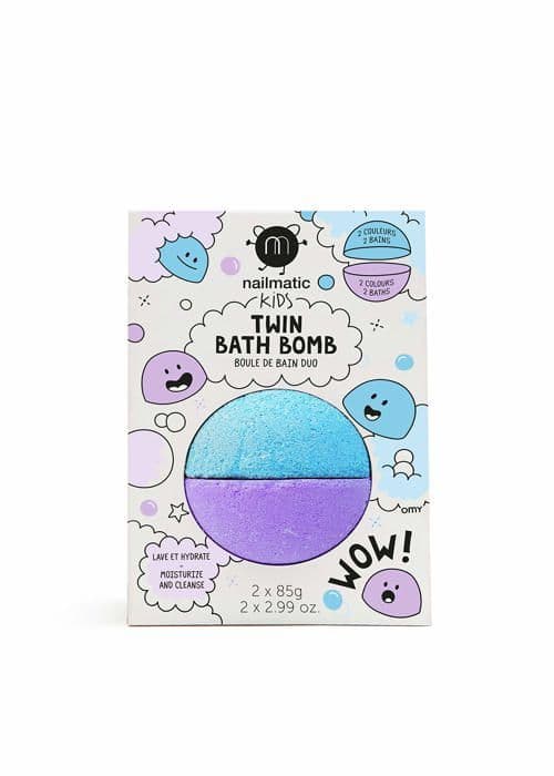 Nailmatic Kids Dubbel Badbomb för barn Blå/Violett 170g