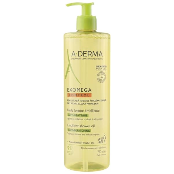 A-DERMA Exomega Control Tvättolja För Emollient Hud, Torr och Atopisk 500 ml
