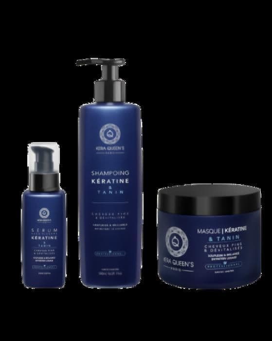 Kera Queen's Trio Tanin och Kératine Schampo 500ml + Mask 500ml + Serum 100ml