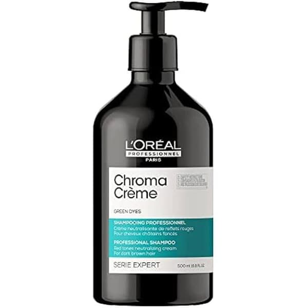 L'Oréal Professionnel, grönt schampo neutraliserar oönskade röda reflektioner, mörkbrunt till svart hår, näring,