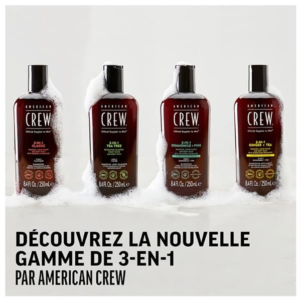 Tea Tree 3-i-1 schampo, balsam och kroppstvätt från American Crew för män