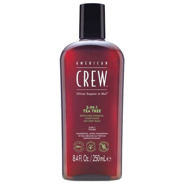 Tea Tree 3-i-1 schampo, balsam och kroppstvätt från American Crew för män