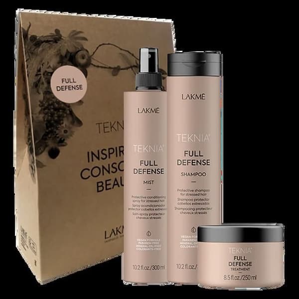 Lakme Teknia Full Defense Retail Pack: Shampoo 300 ml, Behandling 250 ml, Mist 300 ml