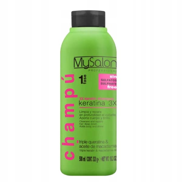 MYSALON Triple Keratin Hårshampoo - 500ml