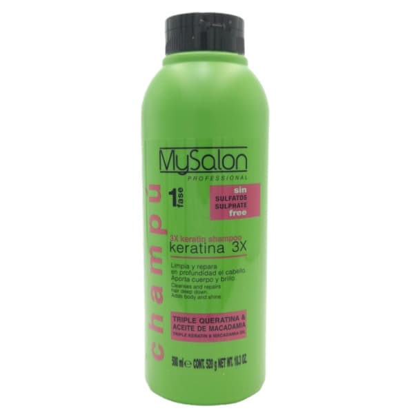 MYSALON Triple Keratin Hårshampoo - 500ml