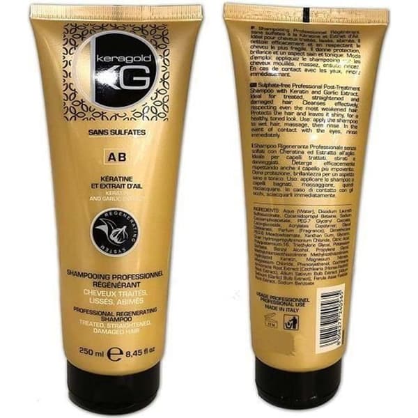 SULFATFRITT schampo med KERATIN &amp; VITLOKSEXTRAKT - KERAGOLD Pro - AB keratin - 250ml