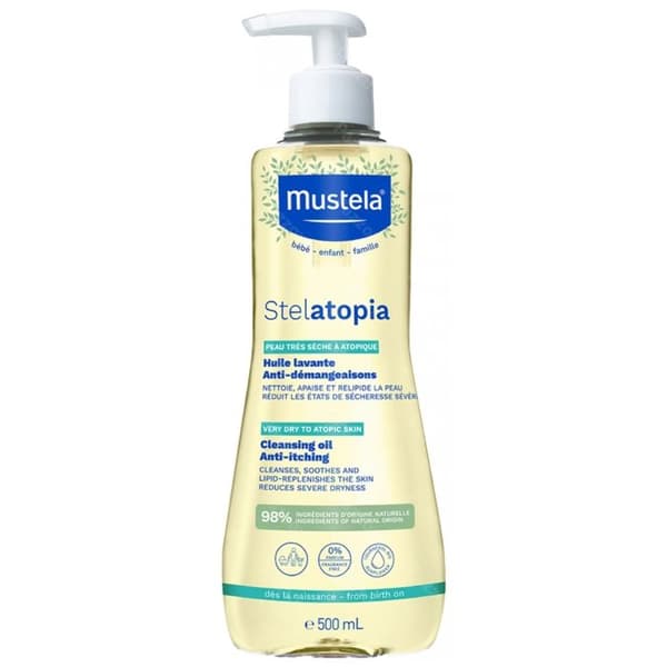 Tvättolja - MUSTELA - Stelatopia - 500ml - Hypoallergen - Atopisk hud