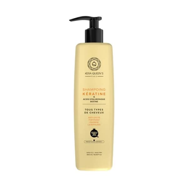 Kera Queen's Keratin Shampoo med Hyaluronsyra & Biotin – Stärkande & Återfuktande Hårvård 500ml