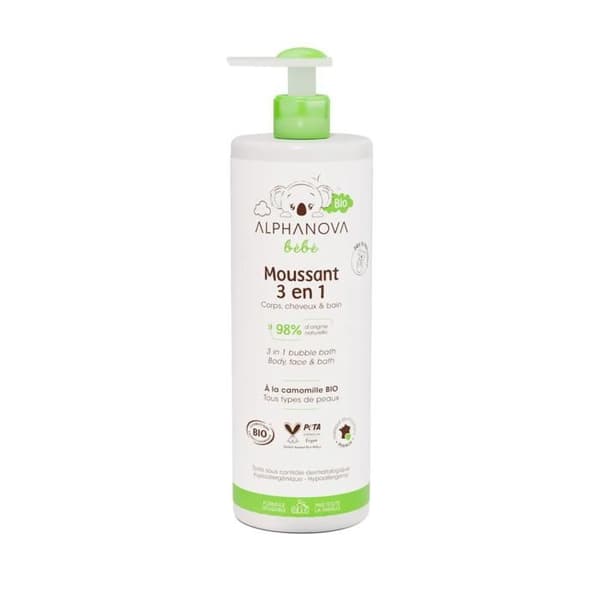 Moussande 3 i 1 med ekologisk kamomill - Alphanova Bébé - 400ml