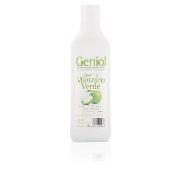 Geniol. GREEN APPLE schampo. närande och återfuktande schampo. Dess formel innehåller gröna äppleextrakt som ger