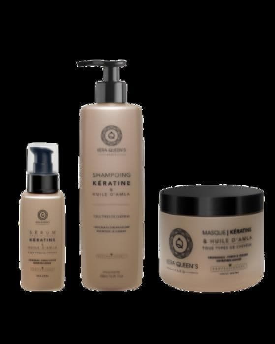 Kera Queen's Trio Huile D’Amla och Kératine Schampo 500ml + Mask 500ml + Serum 100ml