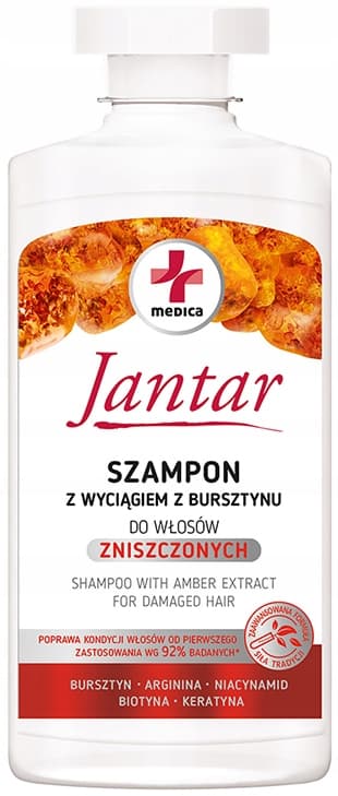 JANTAR MEDICA shampoo vaurioituneille hiuksille AMBER BIOTIIN 330 ml