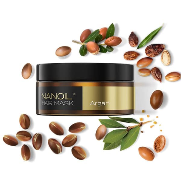Hårmaske Med Argan Nanoil Argan Hair Mask 300ml - Regeneration & Rekonstruktion, Forbedring af svagt hår, Intensiv hårreparation