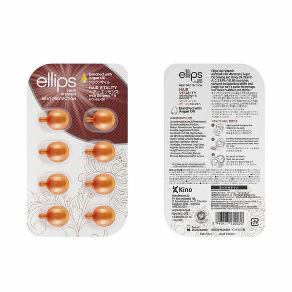 Vitaminer Ellips Hair Vitality Termisk beskyttelse Tablets Óleo de Argão