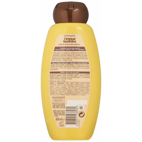 Takkuuntumista vähentävä shampoo Garnier Original Remedies Avokado Shea 600 ml