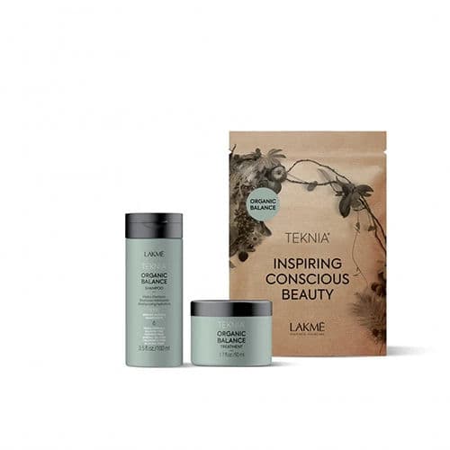 Lakme® Teknia matkapakkaus Organic Balance: Shampoo 100 ml + Hoidot 100 ml
