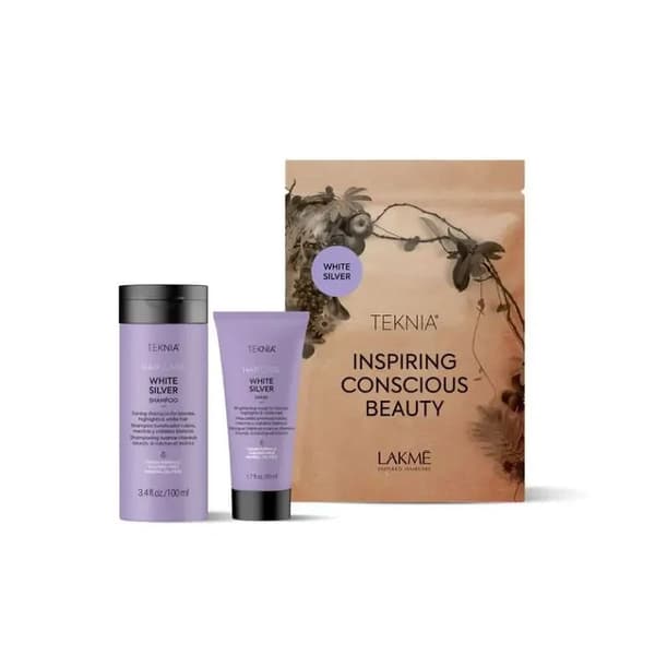 Lakme® Teknia White Silver rejsepakke: Shampoo 100 ml + maske 50 ml