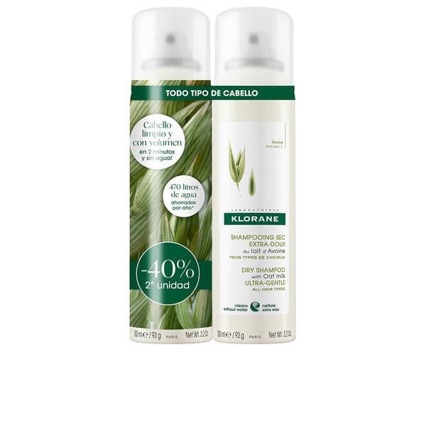 KLORANE OATMEAL MILK EXTRASOFT DRY SHAMPOO LOT 2 x 150 ml