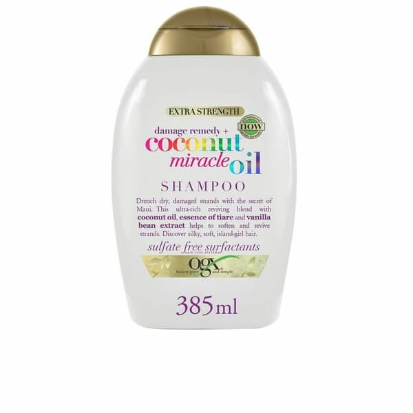 Korjaava shampoo OGX Coconut MIracle Oil Vaurioituneet hiukset (385 ml)